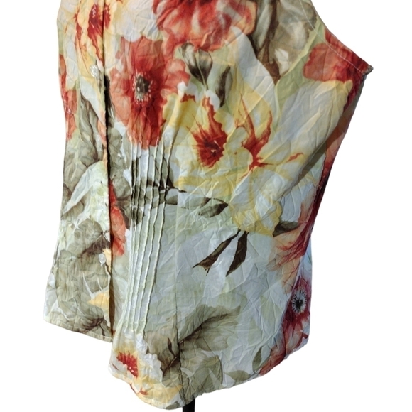 CARIBBEAN Joe Sleeveless Hawaiian Button Top PL - Picture 3 of 7